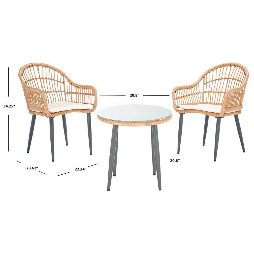 Safavieh Berlen 3Pc Lounger Set - Natural / Beige