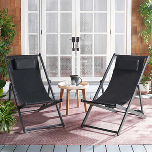 Safavieh Camlin Set Of 2 Sling Chairs - Black / Black