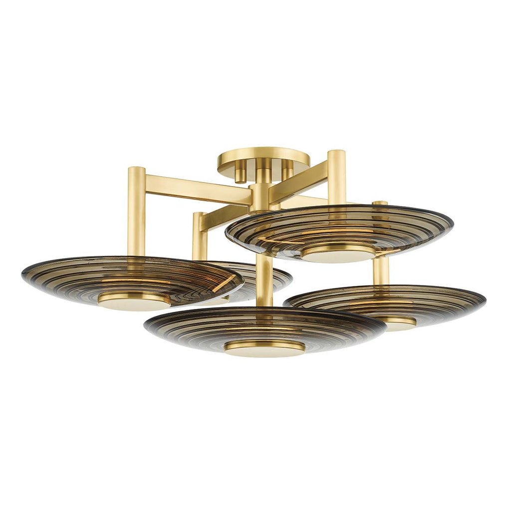Hudson Valley Lighting 5 Light Semi Flush - Aged Brass