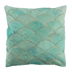 Safavieh Metallic Scale Cowhide 20X20 Pillow - Teal