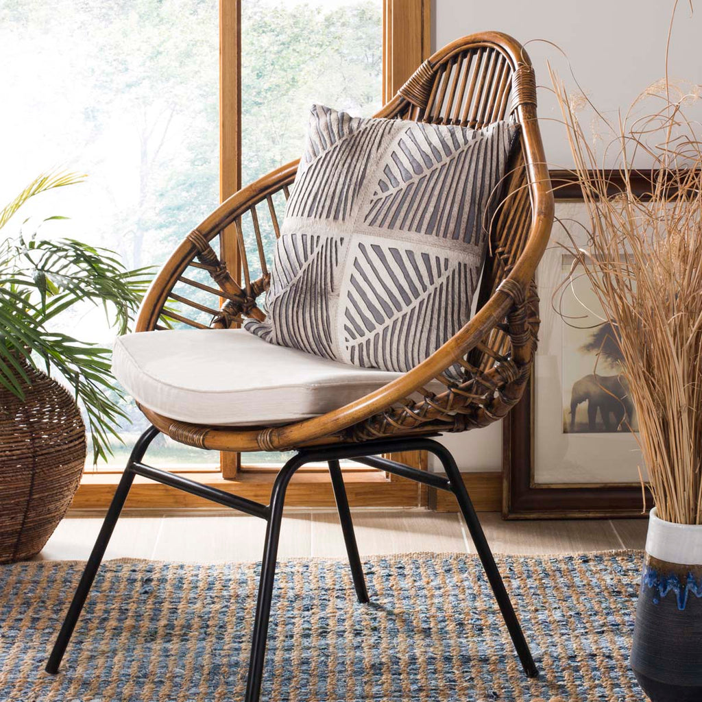 Safavieh Palm Cowhide Pillow - White