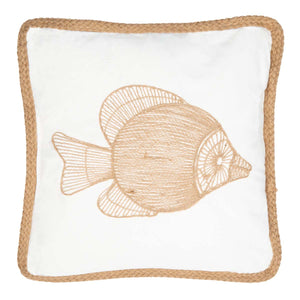 Safavieh  Nilam Fish Pillow - Natural