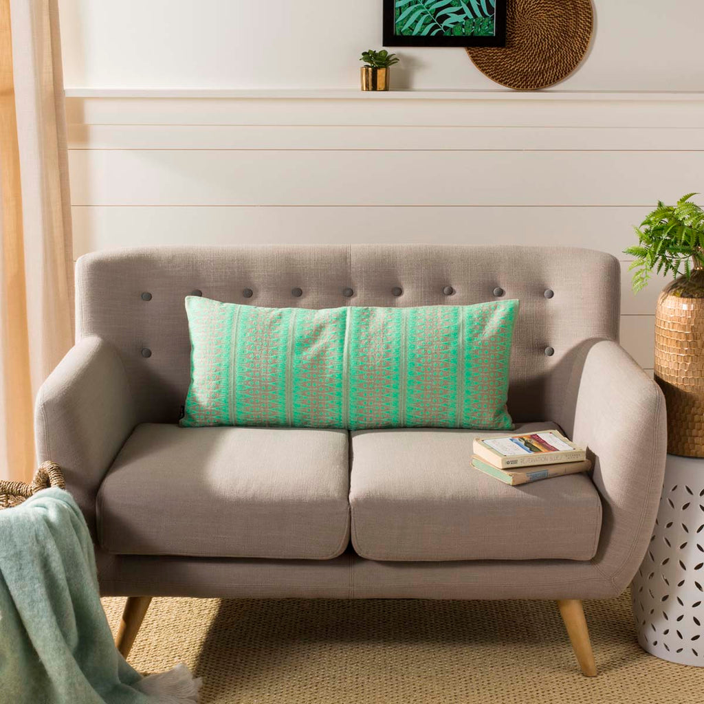 Safavieh Parvin 14 X 30 Pillow - Teal/Beige