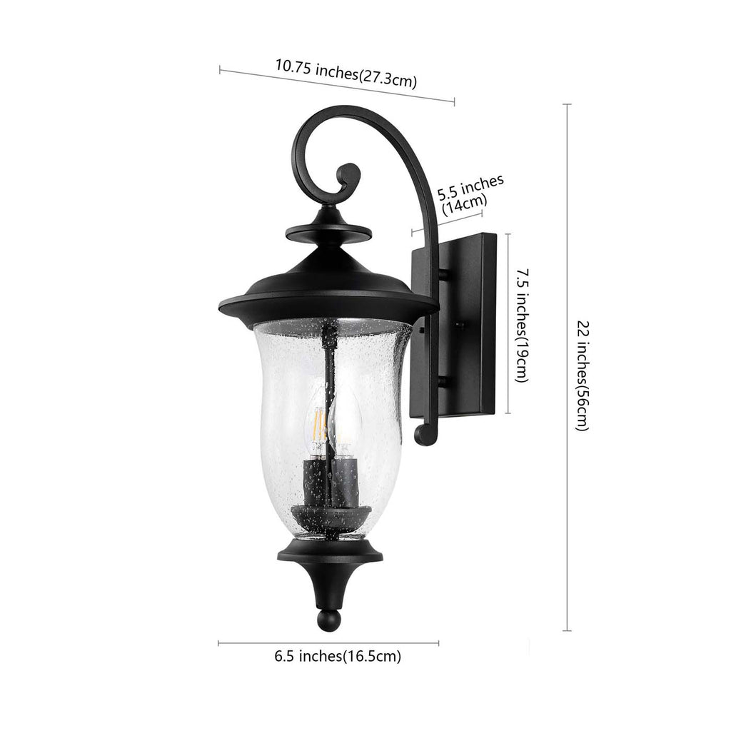 Safavieh Dowell Outdoor Wall Sconce (Set of 2) - Black
