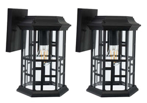 Safavieh Carwen Outdoor Wall Sconce - Black (Set of 2)