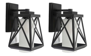 Safavieh Braith Outdoor Wall Sconce - Black (Set of 2)
