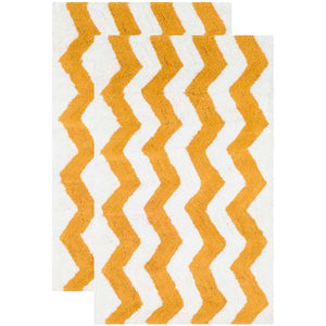 Safavieh Chevron Tufted Bathmat-Saffron (Set of 2)