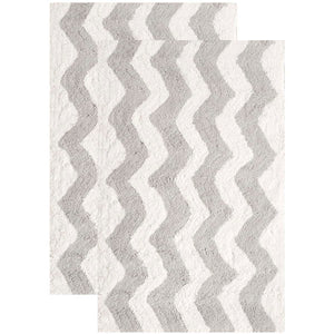 Safavieh Chevron Tufted Bathmat-Pearl Grey (Set of 2)