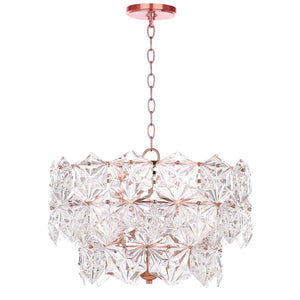 Safavieh Sia 4 Light 19 Inch Dia Adjustable Pendant -Clear/Copper