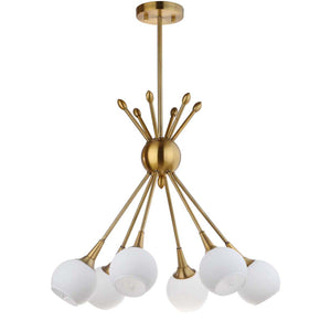 Safavieh Justine 6 Light 22 Inch Dia Adjustable Pendant -Brass Gold