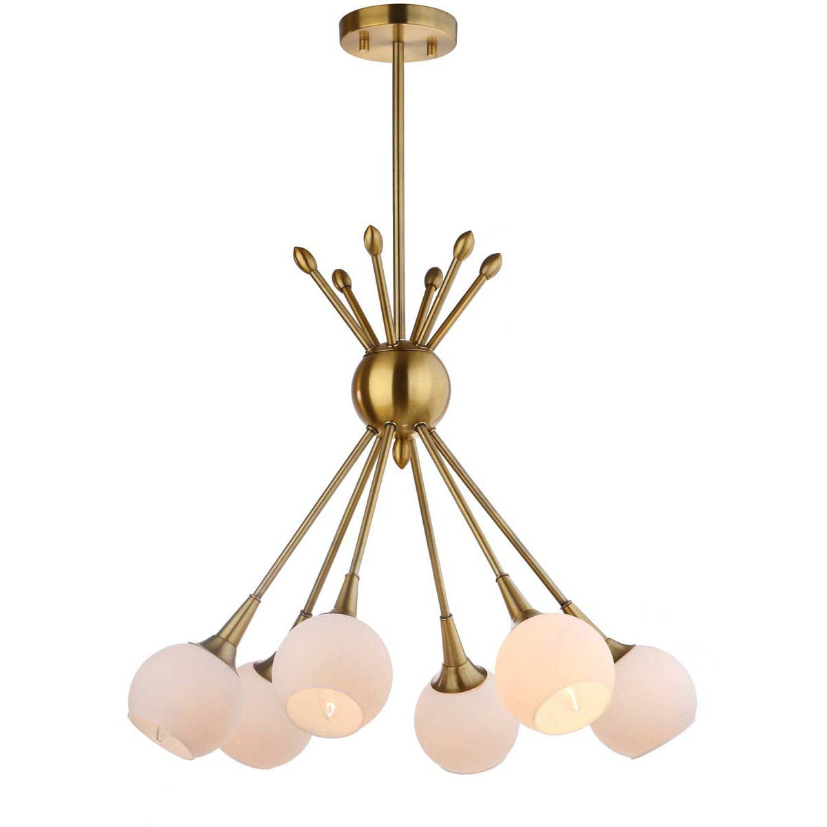 【新品】Safavieh Justine 6灯 ペンダントライト Safavieh Justine 6 Light 22 Inch Dia Adjustable Pendant -Brass Gold