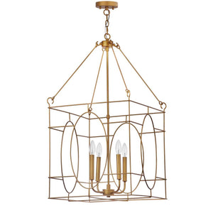 Safavieh Margot 4 Light 18 Inch Dia Adjustable Pendant-Gold
