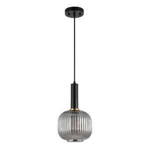 Safavieh Rynner 8 Inch Pendant - Smoke Grey / Black