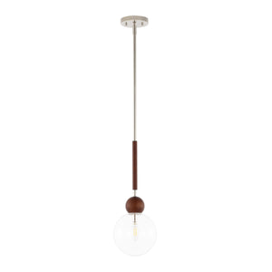 Safavieh Roxora 7 Inch Extendable Pendant - Dark Walnut / Nickle