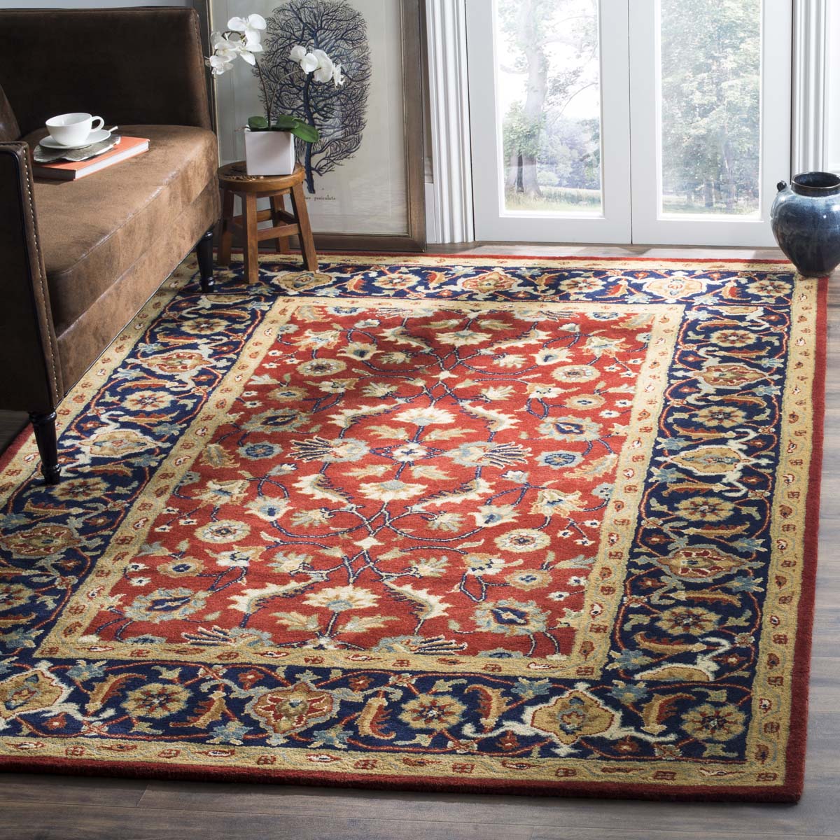 Safavieh Royalty Rug Collection ROY256A - Rust / Navy