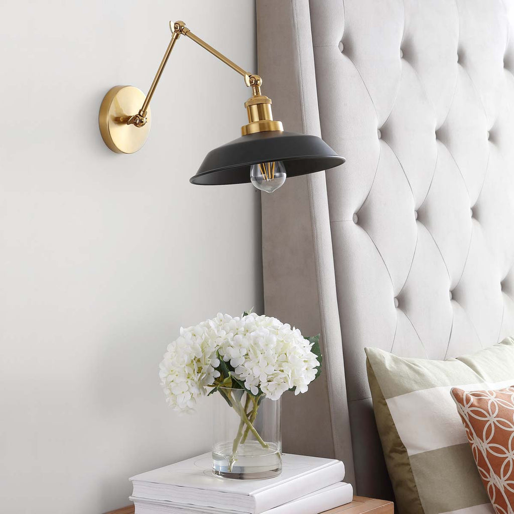 Safavieh Kingston Wall Sconce-Brass Gold/Black