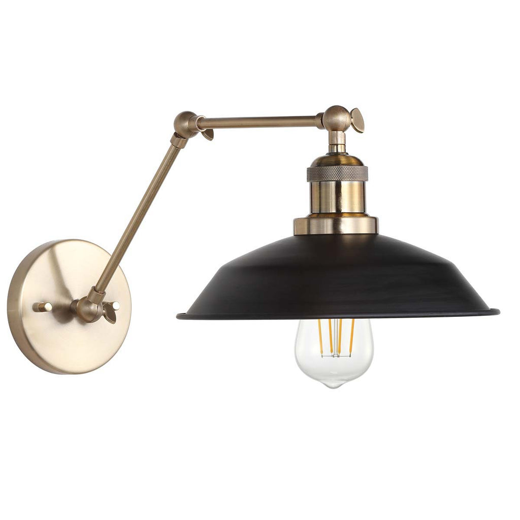 Safavieh Kingston Wall Sconce-Brass Gold/Black