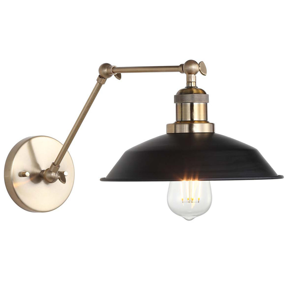 Safavieh Kingston Wall Sconce-Brass Gold/Black