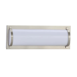 Safavieh Luka Vanity Bar Bathroom Sconce-Brush Nickel/White