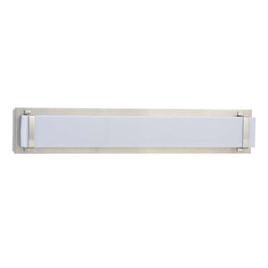 Safavieh Gannon Vanity Bar Bathroom Sconce-Brush Nickel/White