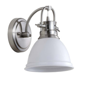 Safavieh Lawson Bathroom Sconce-Brush Nickel/White