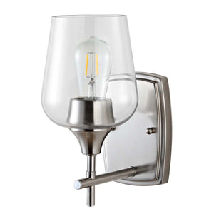 Safavieh Valda Wall Sconce-Nickel/Clear