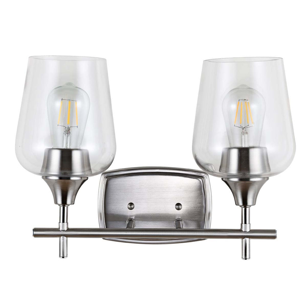 Safavieh Tage Wall Sconce-Nickel/Clear