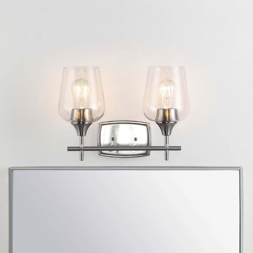 Safavieh Tage Wall Sconce-Nickel/Clear