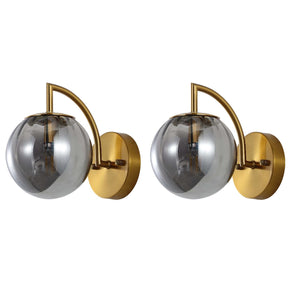 Safavieh Psylla 9.25 Inch Wall Sconce (Set of 2) - Smoke Grey / Brass