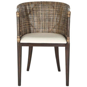 Beningo Arm Chair - Brown / White | Safavieh - SEA4001A