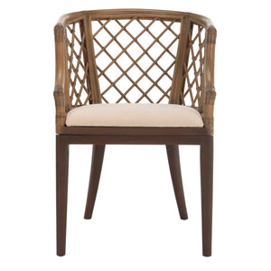 Safavieh Carlotta Arm Chair - Greige / White