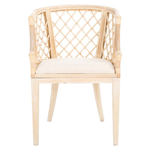 Safavieh Carlotta Arm Chair - Natural / White Washed