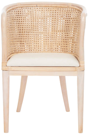 Safavieh Sistine Arm Chair W/ Cushion - Natural White Wash / White Cushion