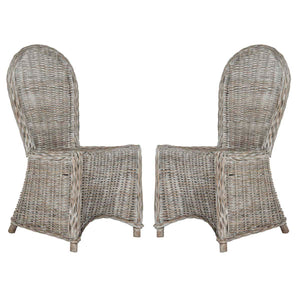 Safavieh Idola 19''H Wicker Dining Chair-White Washed (Set of 2)