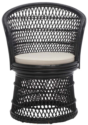 Safavieh Iola Swivel Accent Chair W/ Cushion - Black / White