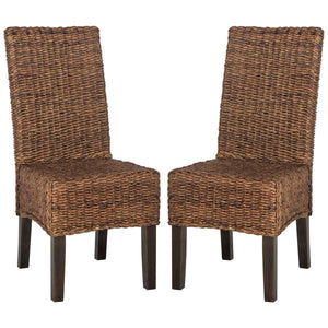 Safavieh Avita 18''H Wicker Dining Chair-Brown (Set of 2)