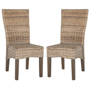 Safavieh Ozias 19''H Wicker Dining Chair-Grey (Set of 2)