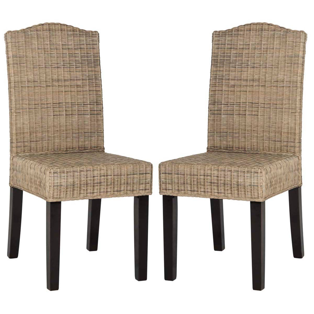 Safavieh Odette 19''H Wicker Dining Chair-Grey (Set of 2)
