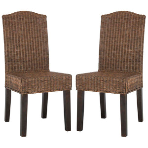 Safavieh Odette 19''H Wicker Dining Chair-Brown/Multi (Set of 2)