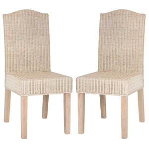Safavieh Odette 19''H Wicker Dining Chair-White Washed (Set of 2)