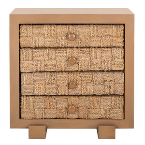 Safavieh Rosario Woven Wood Nightstand - Natural / Dark Brown