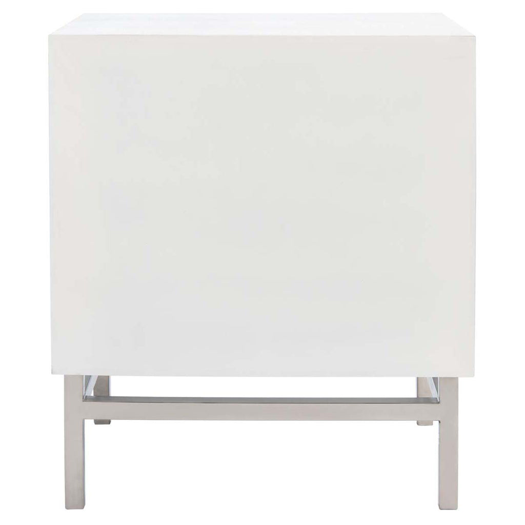 Safavieh Couture Ranger Faux Shagreen Nightstand - Ivory / Silver