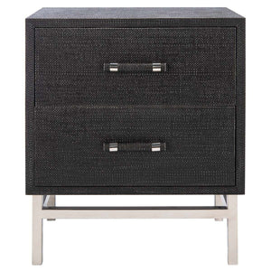 Safavieh Couture Ranger Faux Raffia Nightstand - Black / Silver