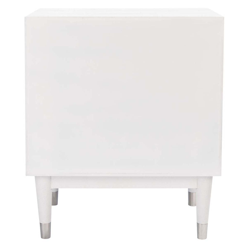 Safavieh Couture Jodie Faux Shagreen Nightstand - Ivory / Silver