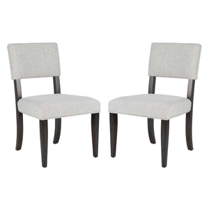 Safavieh Couture Luis Wood Dining Chair-Black Charcoal / Light Taupe