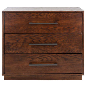 Safavieh Couture Mallory 3 Drawer Nightstand - Dark Brown