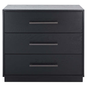 Safavieh Couture Mallory 3 Drawer Nightstand - Black