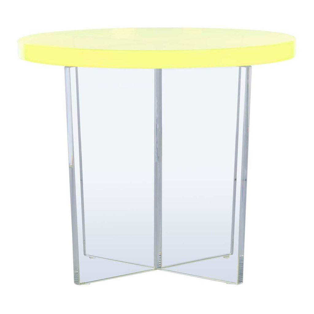 Safavieh Couture Edwards Acrylic Accent Table - Neon / Yellow