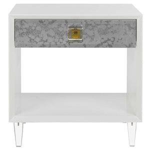 Safavieh Couture Arcelia Acrylic Eglomise Side Table - White