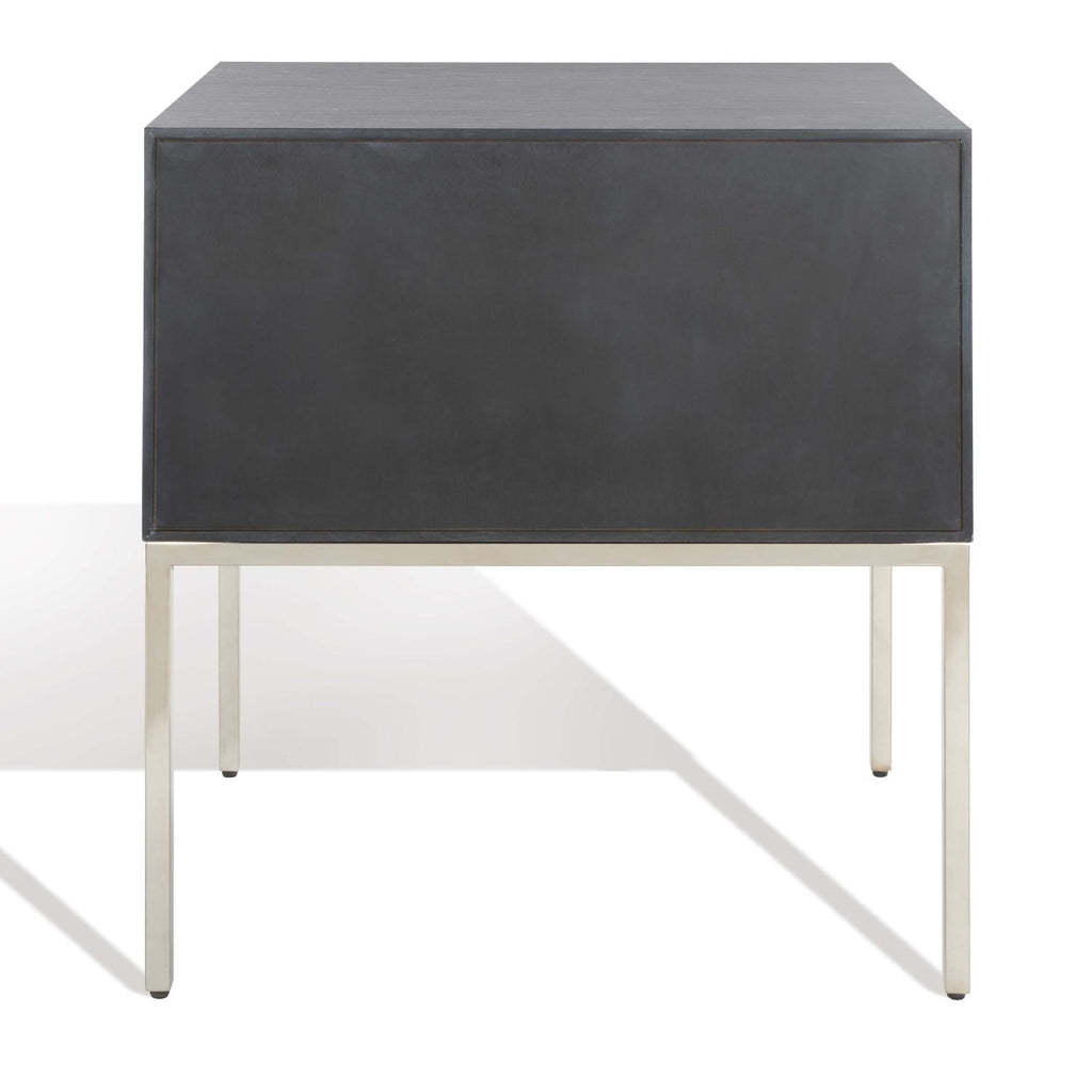 Safavieh Couture Sanford 2-Drawer Side Table - Black Cerused Oak